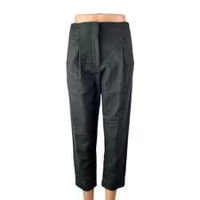 Aritzia Wilfred Gray Wool Cashmere Pleated High Waist Straight Trousers Pants 0