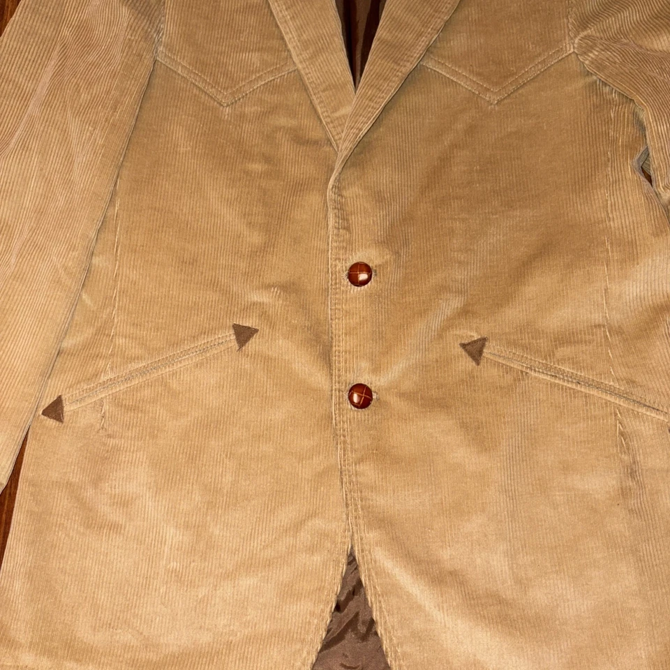 Chaqueta Blazer Vintage Levis 1977 Western Rockabilly Pana 41R Foto 2 de 4