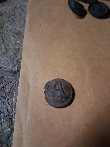 dug block a button Civil war relic Eisenhower farm