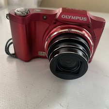 Olympus SZ-14 Digital Camera Red 14.0MP w/ Battery, Charger SD - Tested