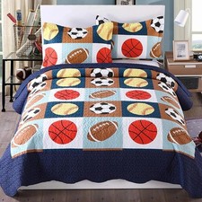 3 Piece Kids Bedspread Quilts Set Throw Blanket for Teens Boys Bed Printed Be...