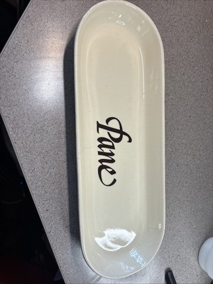 Vintage McCoy Pottery Pane Bread Breadstick Dish Tray Rustic Italian Tan 0658
