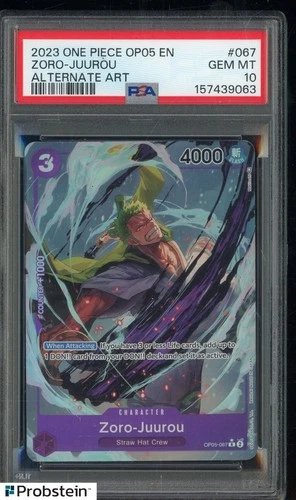 2023 One Piece OP05 EN #067 Zoro-Juurou Alternate Art PSA 10 GEM MINT