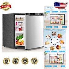 Ultra Quiet 1.6 Cu Ft Mini Fridge, Energy Efficient, Reversible Door, Silver
