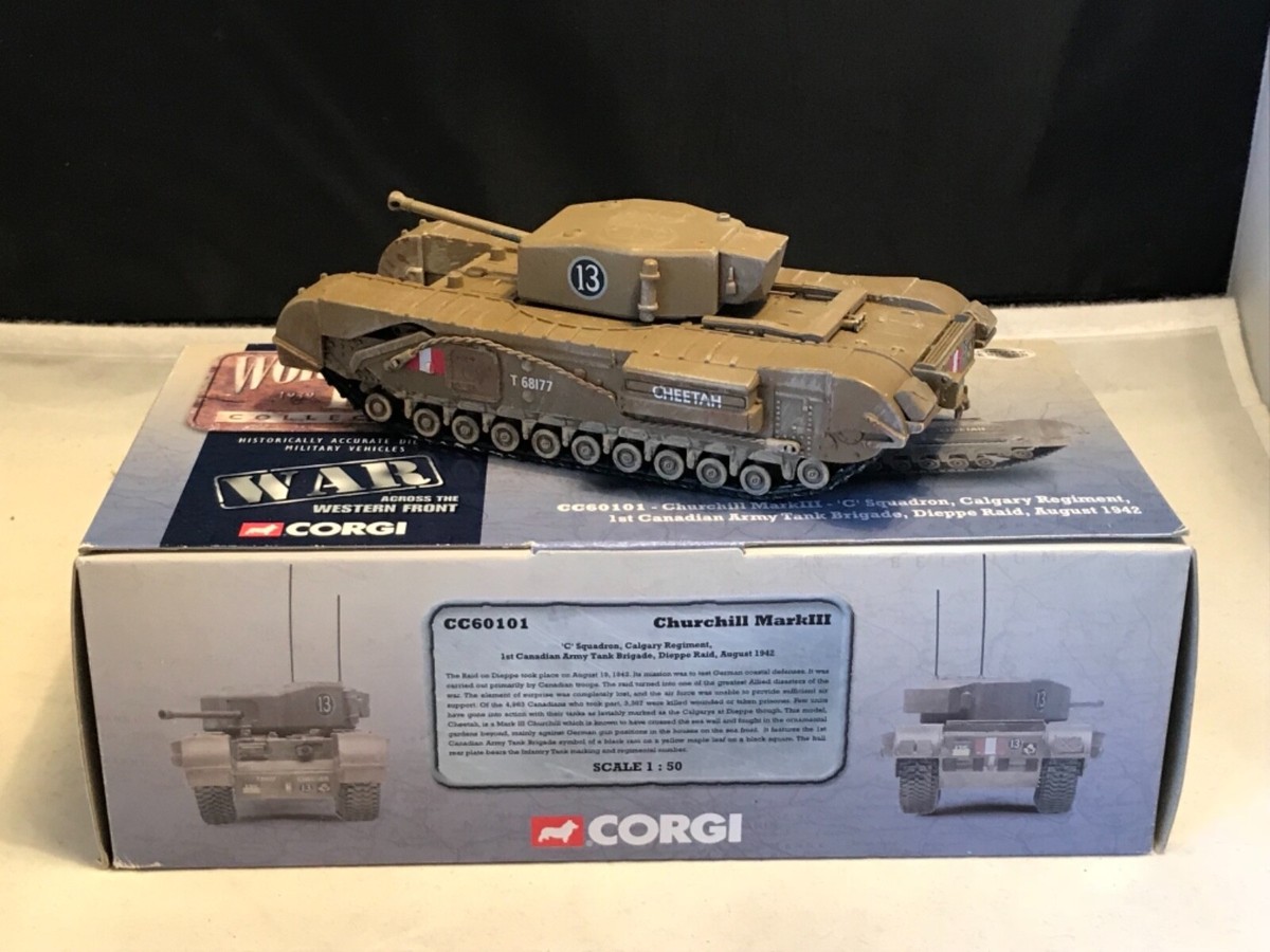 Le char canadien Churchill MkIII à Dieppe en 1942 miniature de Corgi au