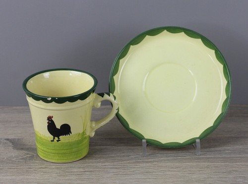 Zeller Keramik Hahn und Henne Henkelbecher / Kaffeetasse + Untertasse UT 15,2 - Bild 2 von 2