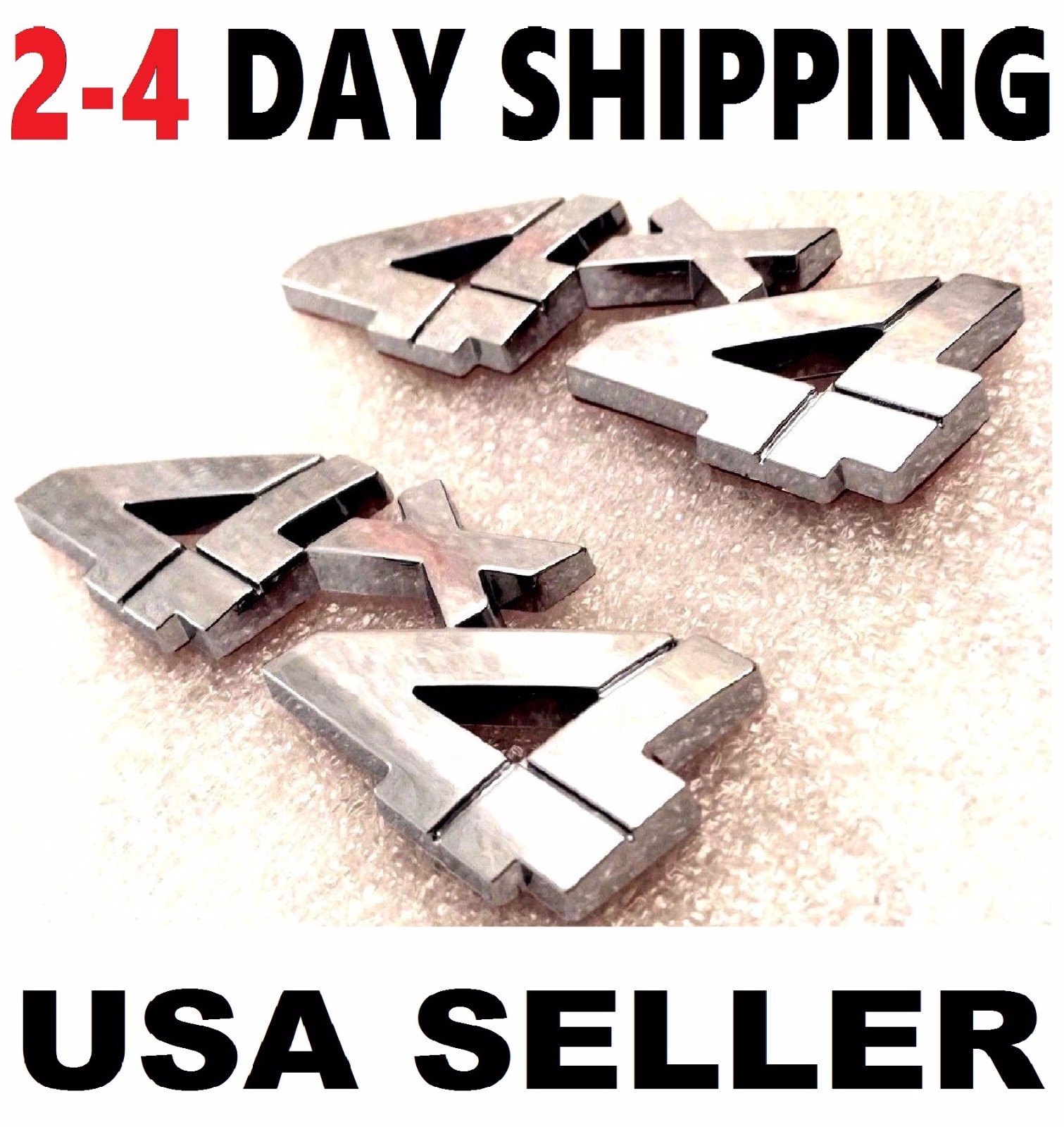 X2 Chrome 4X4 Emblem Universal Fit Truck Bumper Badge Old Logo Decal Sign