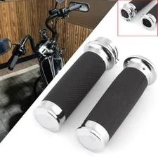 Chrome Motorcycle 1" Handlebar Hand Grips Fit For Harley Touring Chopper Bobber