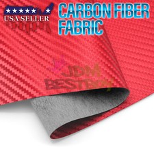 Red Carbon Fiber Fabric Cloth Marine Vinyl 54" Wide Plain Weave Upholstery