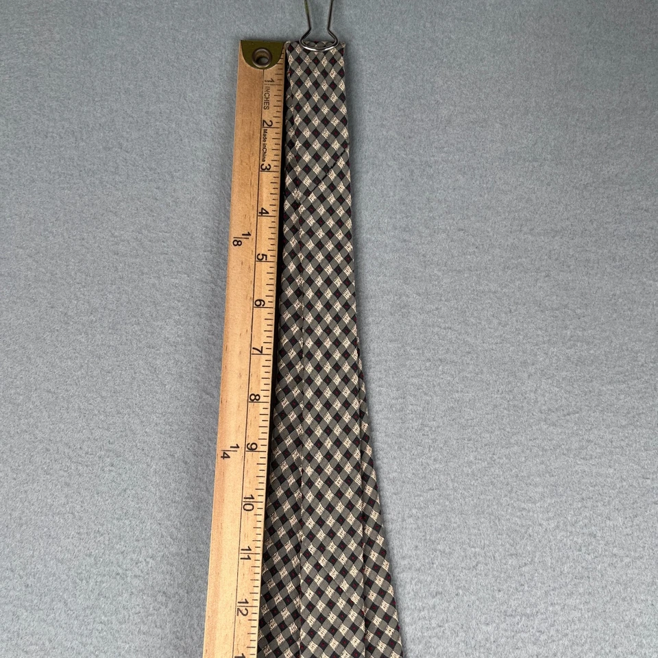 Corbata Emporio Armani Cuello Gris Seda Cuadros Diamante Geométrica Hecha en Italia Foto 3 de 4