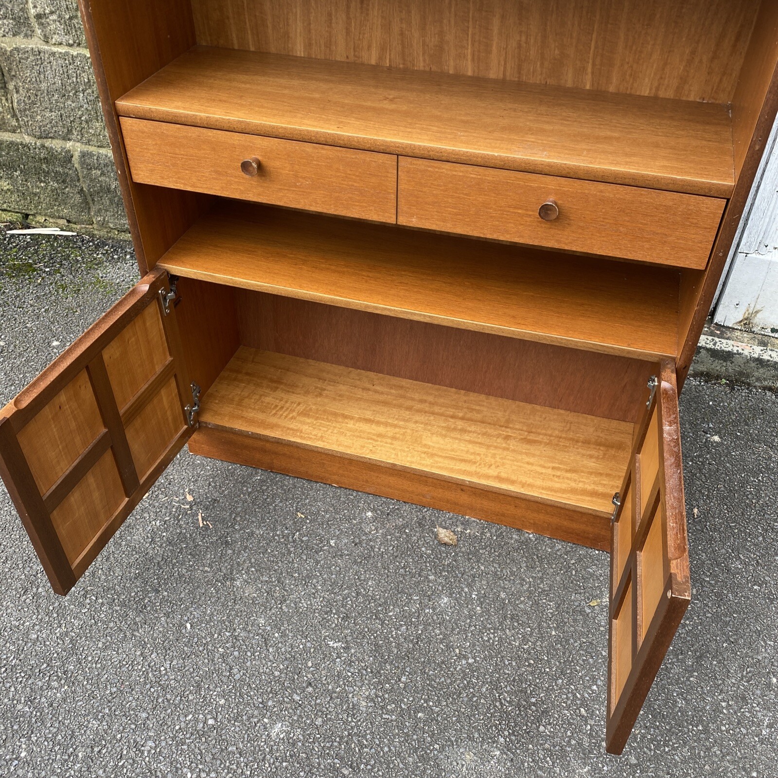 Vintage 1960's NATHAN squares Parker knoll TEAK bookcase with 1 drawer