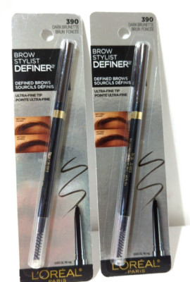 ( 2 )  L'Oreal Paris Brow Stylist Definer Ultra Fine Tip  # 390 - DARK BRUNETTE