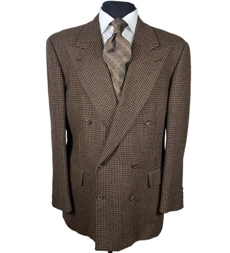 HICKEY FREEMAN REGENT DOUBLEBREASTED PEAK LAPEL LAMBSWOOL FLANNEL SPORT COAT 40