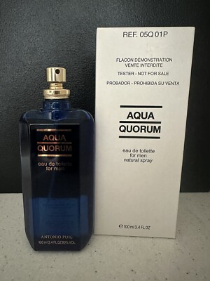 Aqua Quorum by Antonio Puig EDT Spray For Men 3.4 Fl Oz 100 ML New In Box No Cap