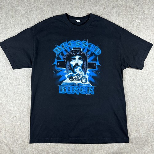 Alstyle Motorcycle XL Black Biker Jesus Tee Y2K Blessed Biker 2008 - 第 1/8 張圖片