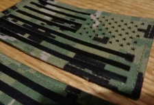 IR NWU Type III REVERSE FLAG  WOODLAND /  SUBDUED Patch  HOOK AOR2 TYPE 3 NWOT