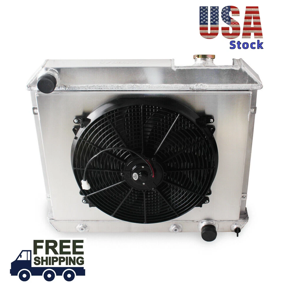 3Row Radiator+Fan For 1963-1966 1964 1965 Chevrolet C10 C20 C30 K10 K20 Pickup Foto 3 de 4