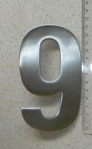 LARGE 304 SATIN STAINLESS (130mm) HOUSE DOOR NUMBERS NUMERALS - CONCEALED FIX - Picture 4 of 4