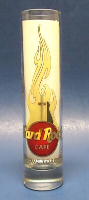 Scarce HRC HARD ROCK CAFE novelty SHOT GLASS, 7.5'' tall, 10 oz.  SKYDOME Toronto