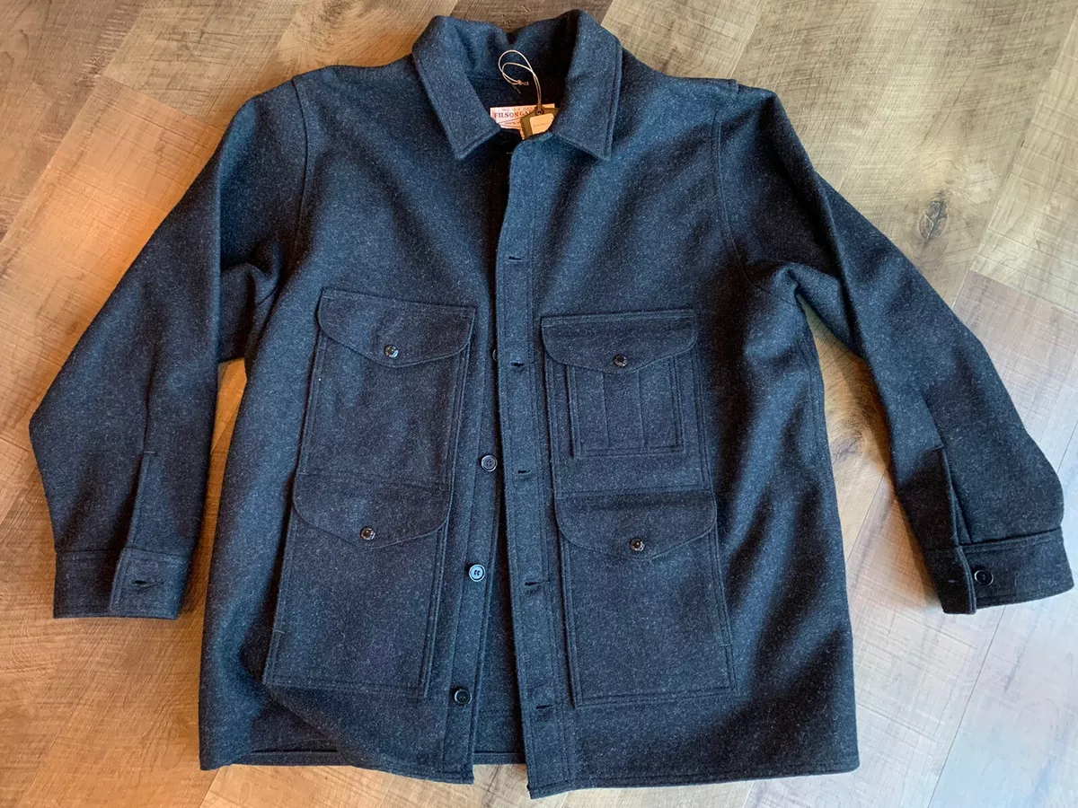 FILSON - Mackinaw Cruiser Jacket - Size 50 - Charcoal - Wool - Deadstock - Rare!
