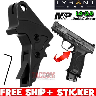Tyrant Designs STEALTH BLACK Trigger Shoe for M&P S&W 1.0 2.0 CRISP BREAK RESET