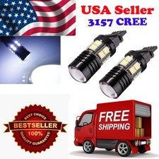 2 X 3157 3057 Brake Stop Tail Project Genuine Cree Q5 12-smd Led White 3156