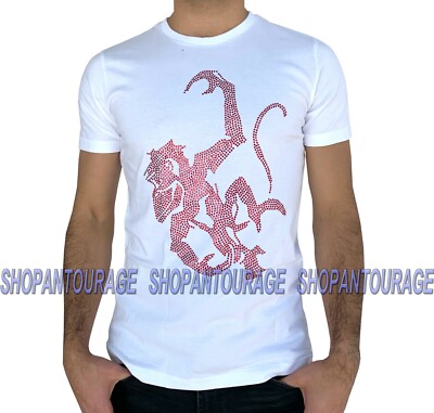 Red Monkey Crystal Monkey White RMT-04 New S/S Graphic Fashion T-shirt For Men