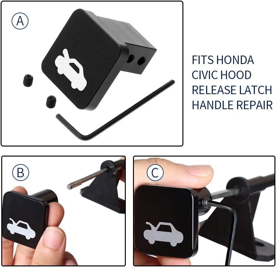 Aluminum Hood Latch Release Handle Cable Repair Kit for Honda Civic CRV