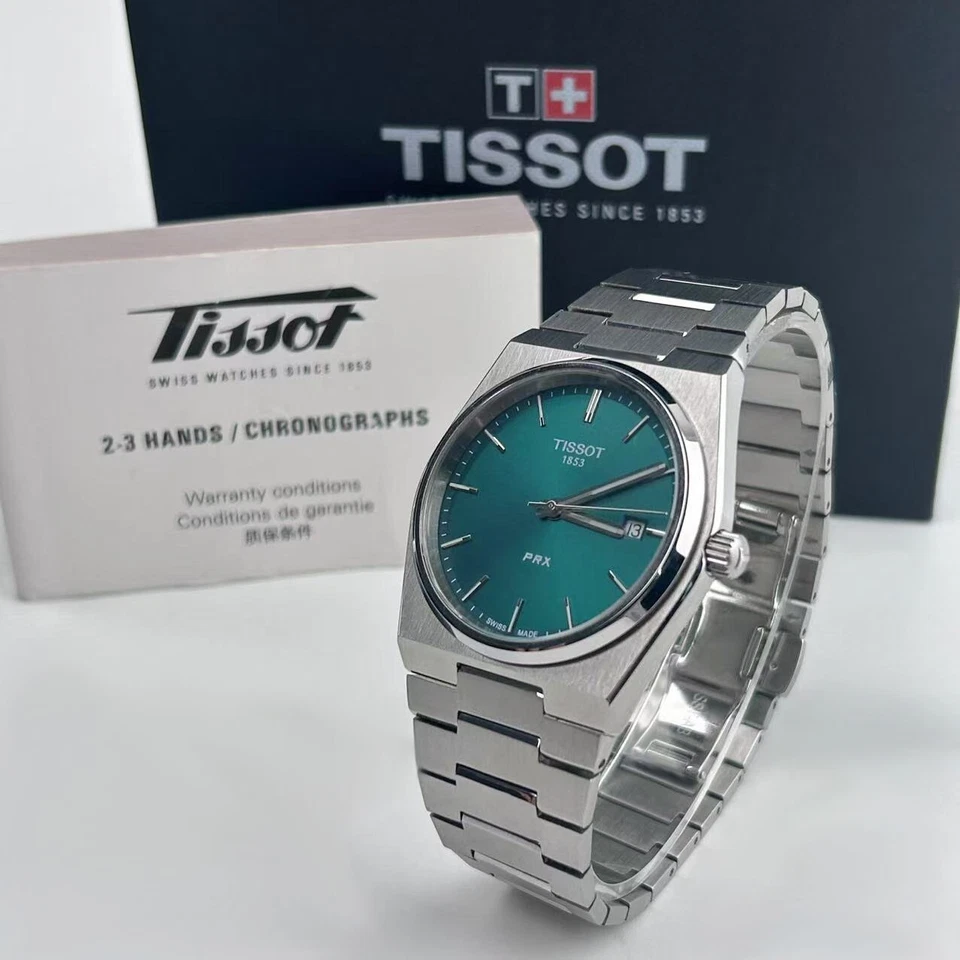 Tissot PRX T137.410.11.091.00 Green Dial 316L Stainless Steel Men's Quartz Watch - Image 4 of 4