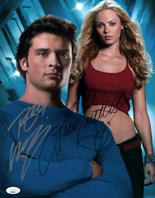 Smallville 11x14 Mini Poster Cast x2 Signed Welling Vandervoort JSA Certified