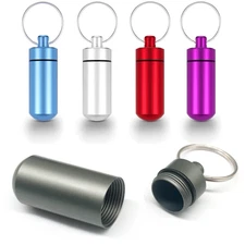5 Packs Mini Keychain Pill Holder Fob, EFFIET Waterproof Portable Tablets