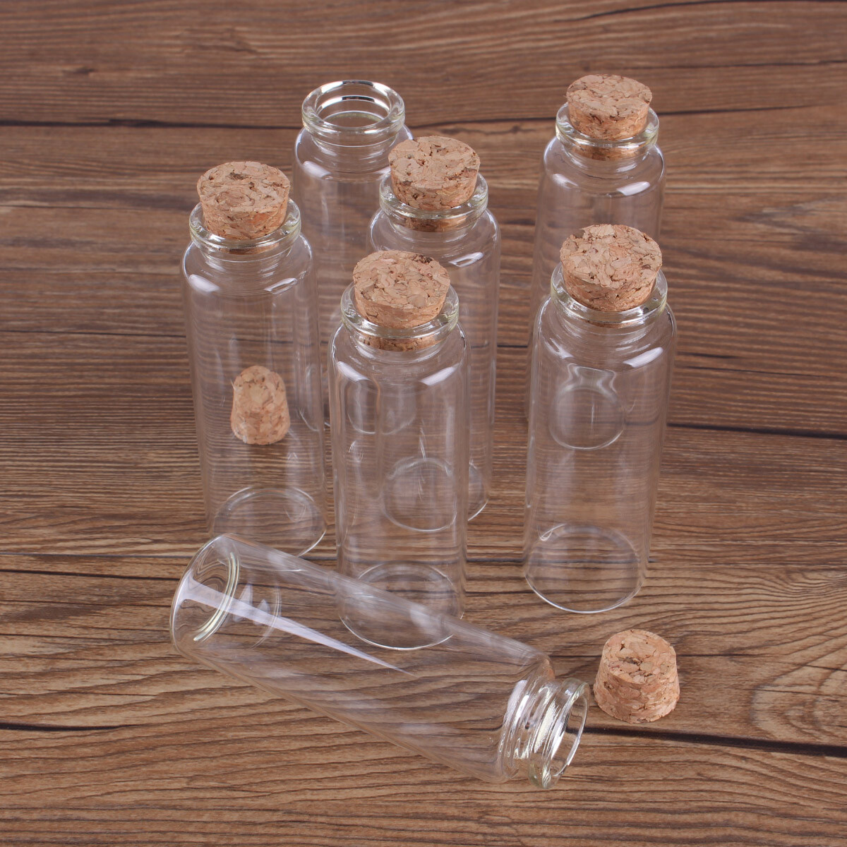 48pcs 45ml Empty Glass Bottles with Cork Lids for DIY Craft Gift