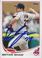 Bryan Shaw Cleveland Indians 2013 Topps Update Signed Card