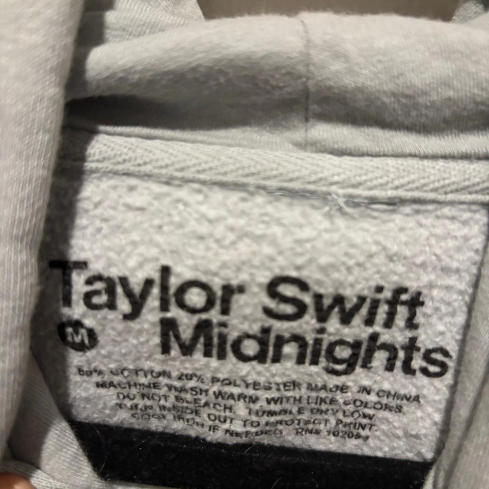Sudadera con Capucha Taylor Swift Midnights Dibuja el Ojo de Gato Gris Adulto Mediana Foto 3 de 4