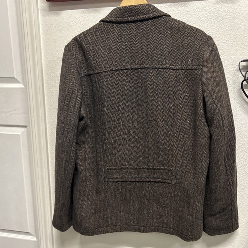 Pendleton Blazer Brown Tweed Virgin Wool Medium Three Button Herringbone - Picture 6 of 15
