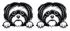 Shih Tzu Two Pack Black Vinyl Decal Car Truck Windows Laptop Camper Notebook