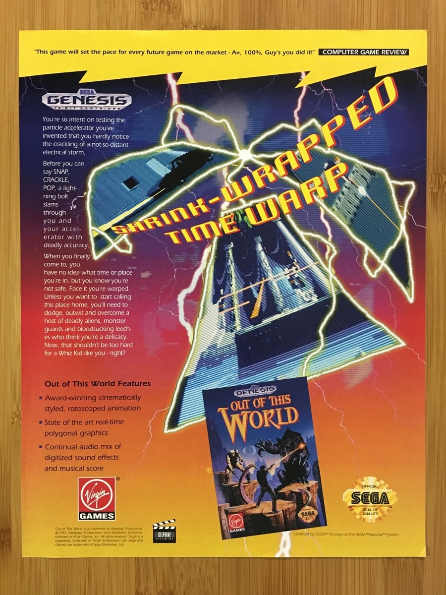 Out of This World SNES Super Nintendo Genesis 1992 Print Ad/Poster Official  Art - Main Image
