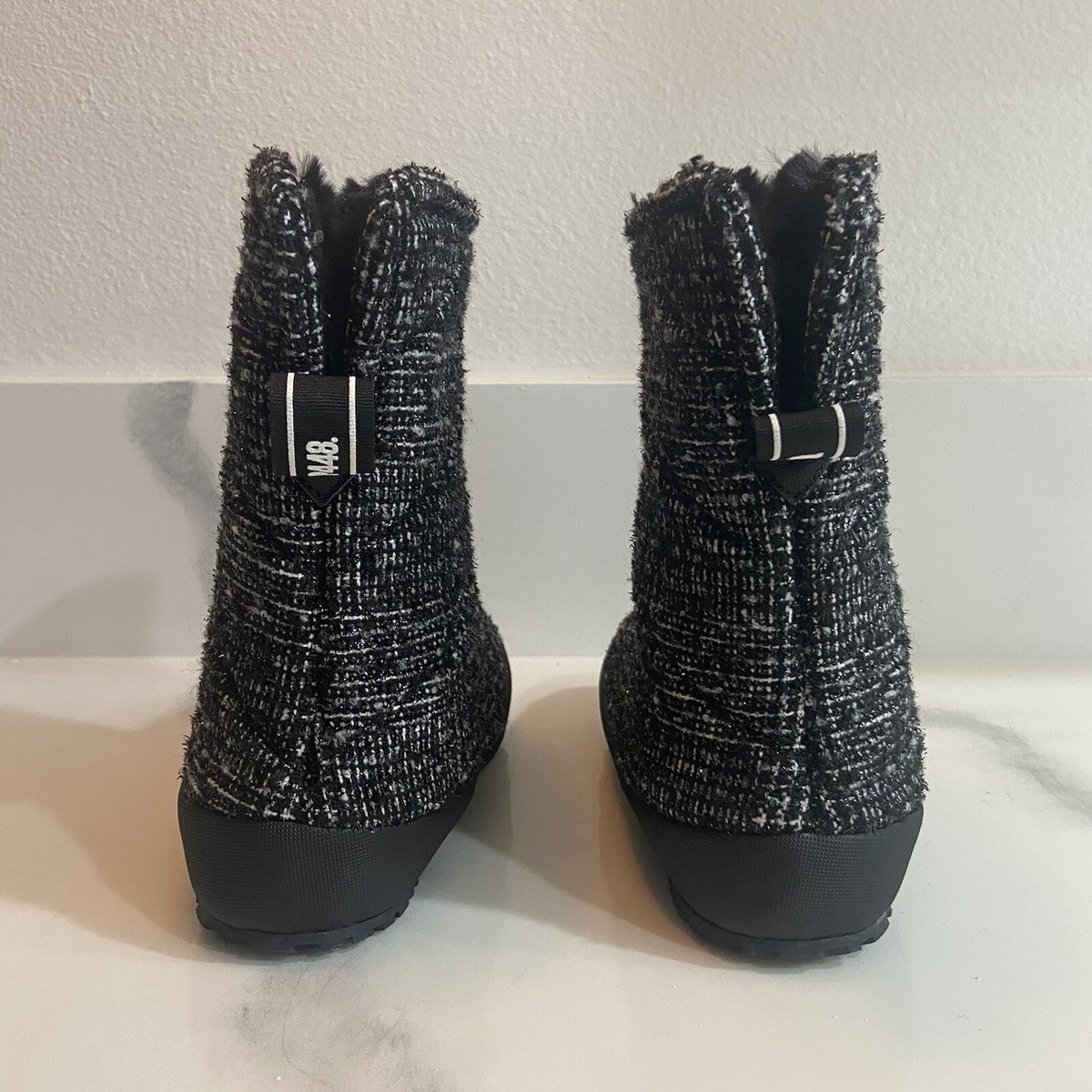 P448 Booties Wool Boots Anthropologie Black Tweed Fur LabyHi  display picture 2