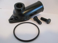 Sbc Bbc Chevy 15deg Black Water Neck Thermostat Housing With Temp Port 9468bk