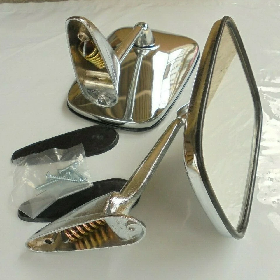 For DATSUN 620 PICKUP TRUCK 1975 -1979 Black Chrome Fender Door Mirrors Squarex2 Foto 4 de 4