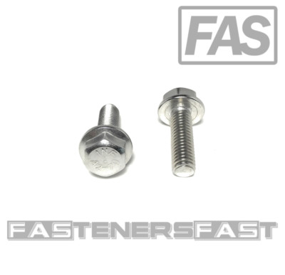 (10) M8 x 1.25 x 25 Stainless Steel DIN6921 A2 Hex Flange Bolts M8x25mm Flange
