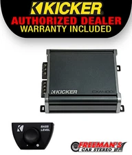 Kicker 46CXA4001 Class D Amp Mono 400W RMS Max Subwoofer Amplifier + Bass Knob