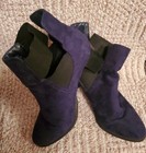 WOMEN'S BLUE SUEDE 2 1/2" HEELS SIZE 8M CLOSED TOE SHOES - PRE OWNED — photo 3