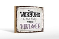 Holzschild Spruch Wohnung Nicht Staubig Vintage 18X12 Cm Schild
