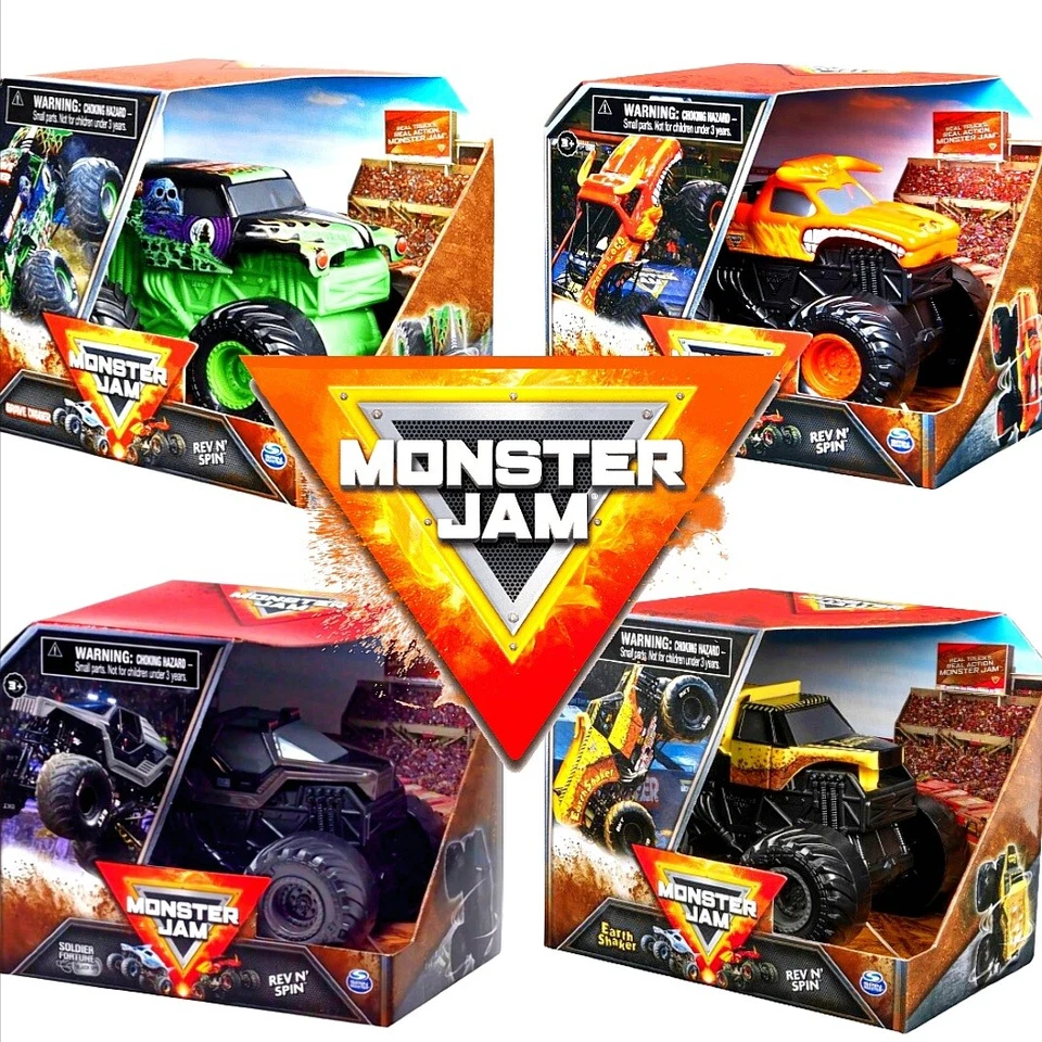 MONSTER JAM Rev N' Spin Monster Truck Vehicle Car 1:43 Scale by Spin Master