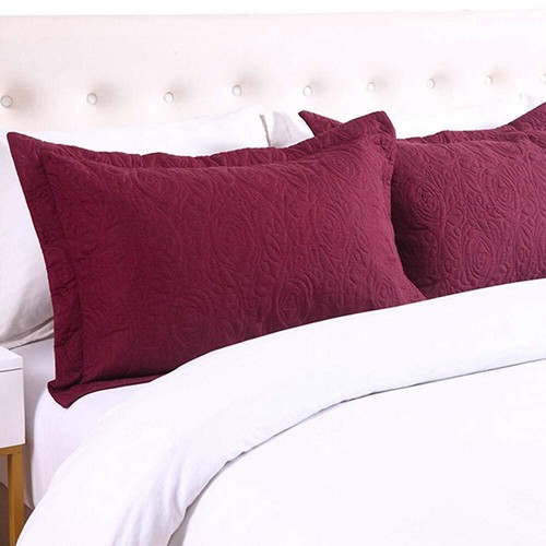 2PCS Embroidered Queen Decorative Microfiber Pillow Shams Set Standard Size - Picture 7 of 89