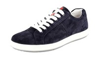 Prada Wildleder Linea Rossa Sneaker - 4E2552 Navy Blau Downtown Neu - 7 41
