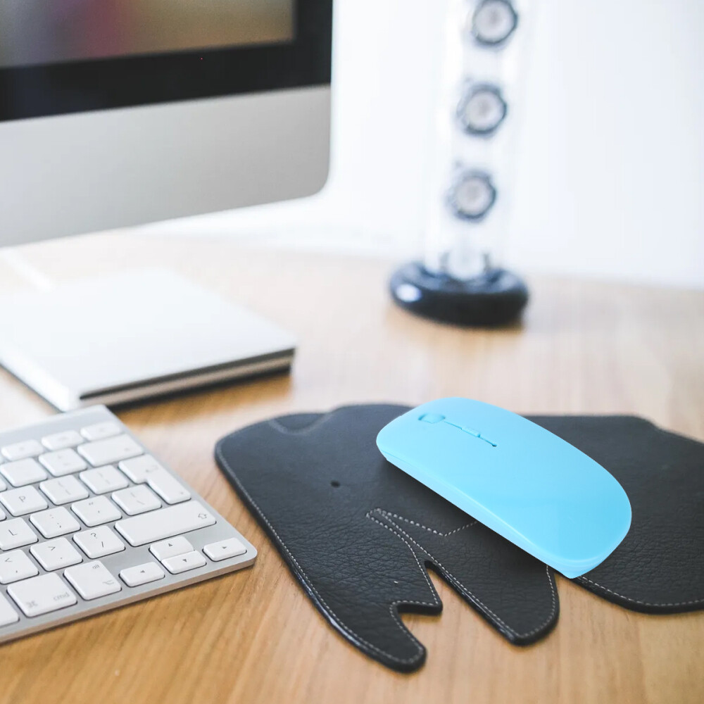 2.4G Ergonomic Flat Blue Wireless Mouse with USB Receiver for PC Laptop