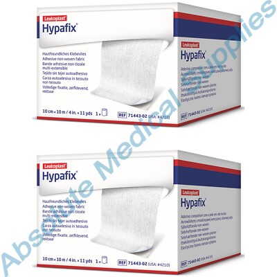 *2-Packs* BSN Leukoplast Hypafix Adhesive Non-Woven Fabric 4'' x 11 Yards 4210