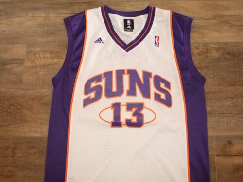 Phoenix Suns Steve Nash Adidas NBA Basketball Jersey L Sewn Authentic White Rare